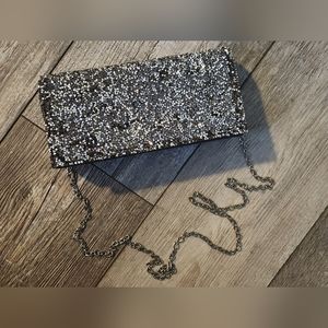 Silver Bling  Clutch bag Silver/Charcoal